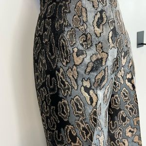 Vince Camuto Black and Gold Leopard Straight Leg Pants